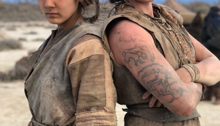 Эльмира Айгалиева на съемках фильма «Томирис»