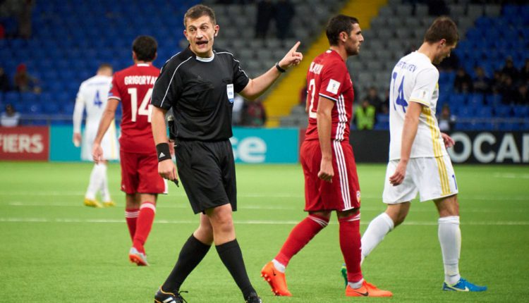 Александр Тян будет судить матч Казахстан - Азербайджан. Фото: КФФ