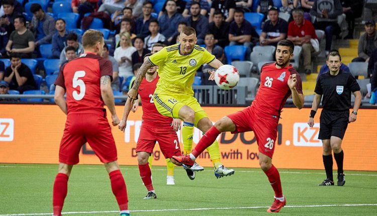 Фрагмент матча Казахстан - Азербайджан