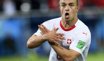 Игрок сборной Швейцарии Джердан Шакири