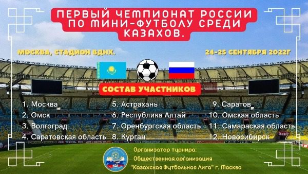 В России будет проведен чемпионат по мини-футболу среди казахов