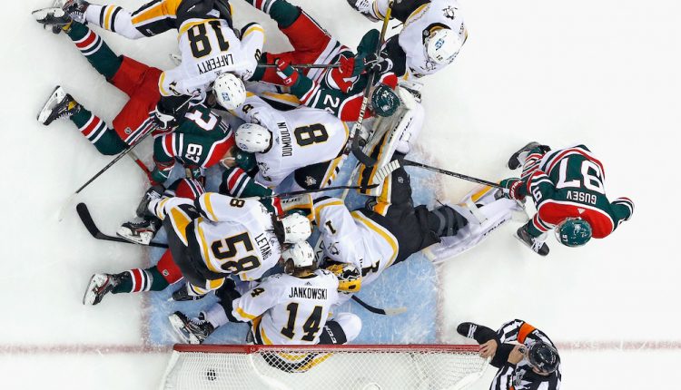What-A-Mess-Pittsburgh-Penguins-v-New-Jersey-Devils-National-Hockey-League.-©-Bruce-Bennett