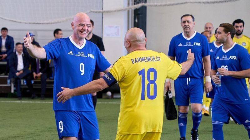 Президент FIFA оформил хет-трик в ворота сборной Казахстана